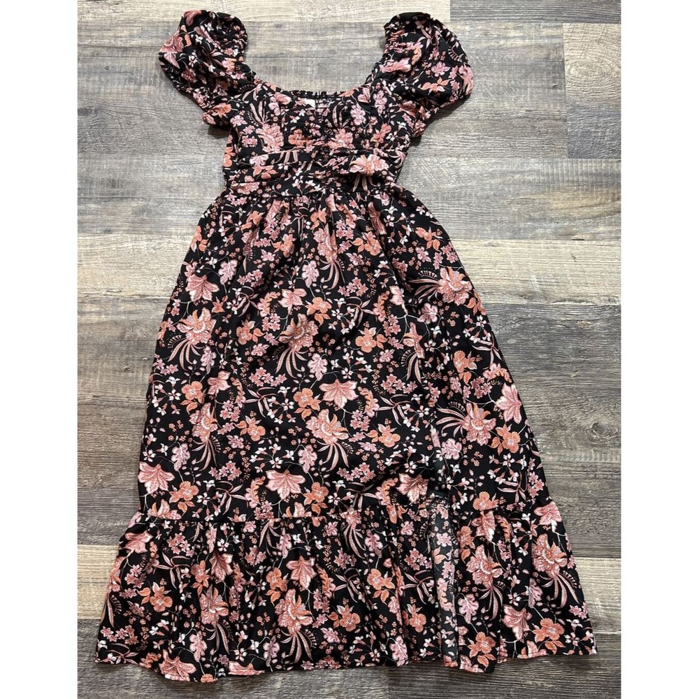 Band of the Free Women Floral Casual Long Dress with Sweetheart Neckline Size XS